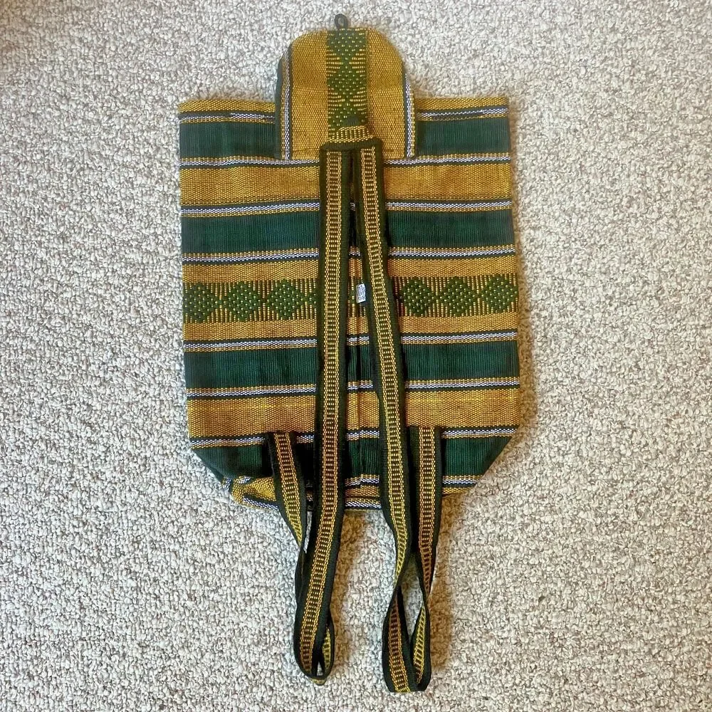 Green Bay Packers Mexican Blanket Backpack Green Gold Embroidered Football Love